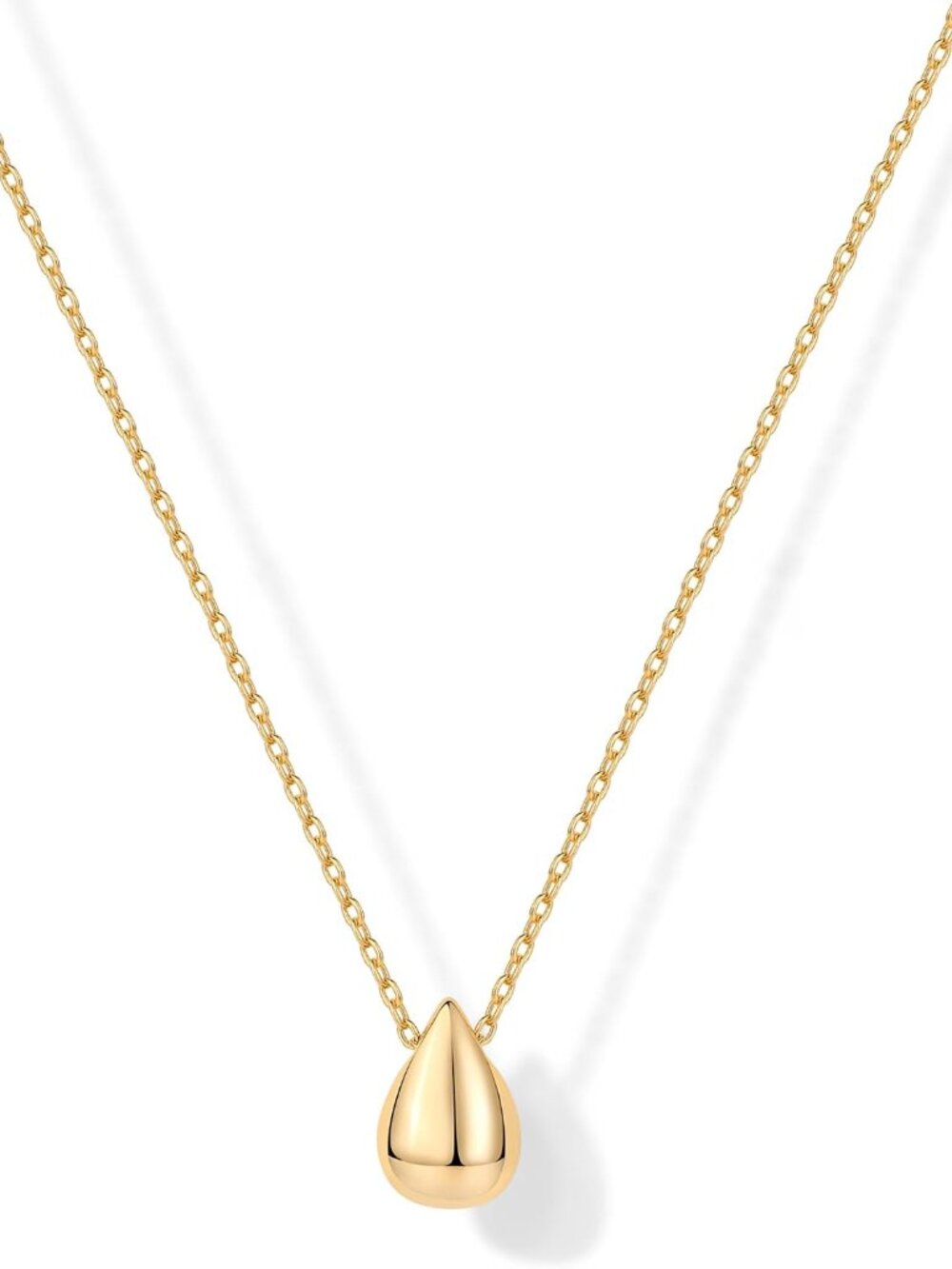 Hypoallergenic 14K Gold Dainty Pear Pendant Necklace - Adjustable 16-19 Inches